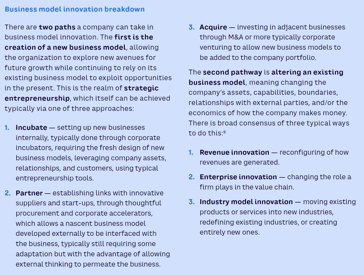 Business Model Innovation Sidebar