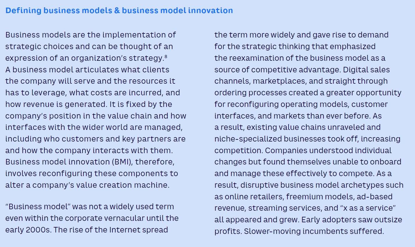 Defining Business Models Sidebar