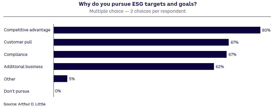 Figure 13. Reasons for pursuing ESG targets and goals