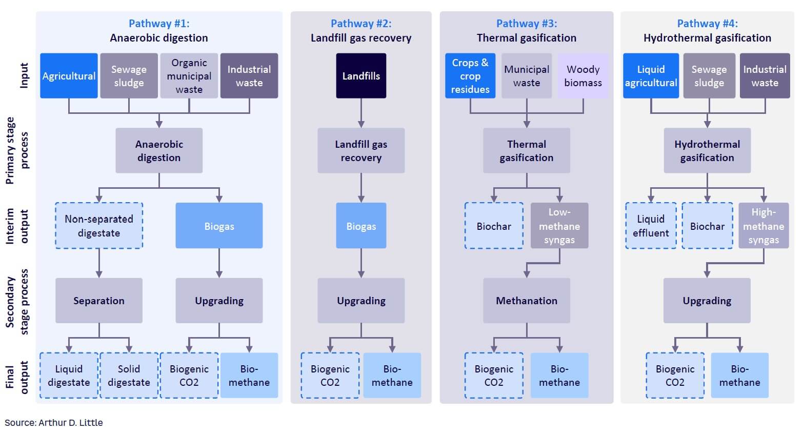 Figure 3. Biomethane production pathways