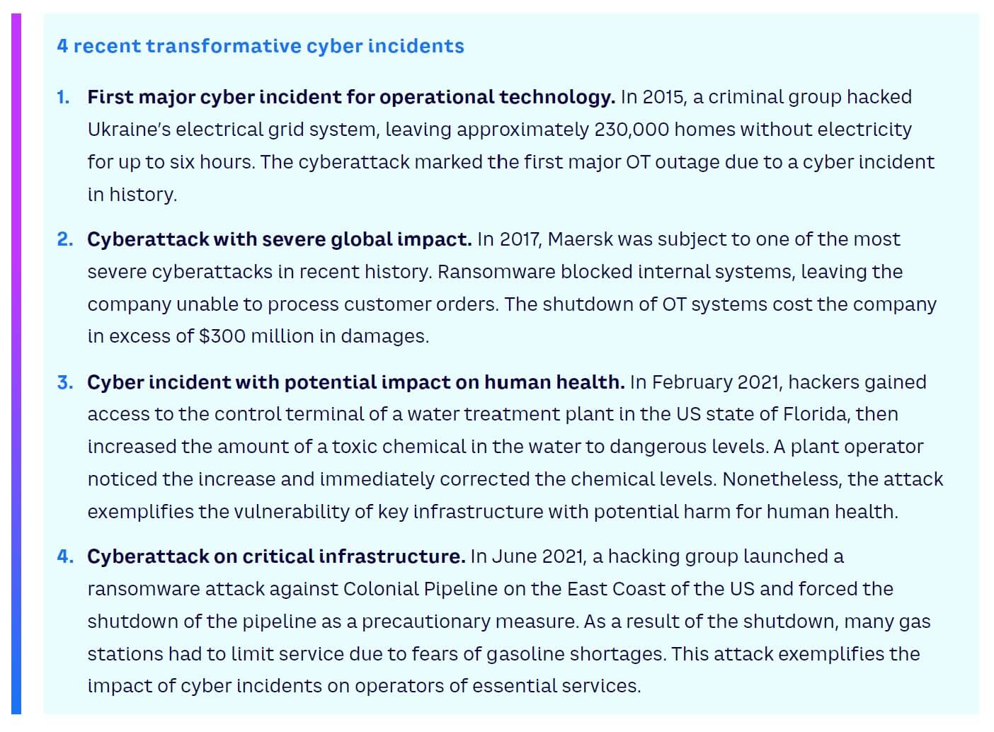 4 recent transformative cyber incidents