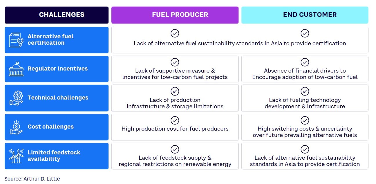 Figure 3. Challenges to alternative fuel success